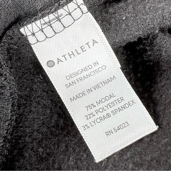 Athleta black open cardigan jacket sweatshirt soft hoodie rear tie small active - Picture 15 of 15